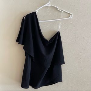 KLD Black One Shoulder Blouse